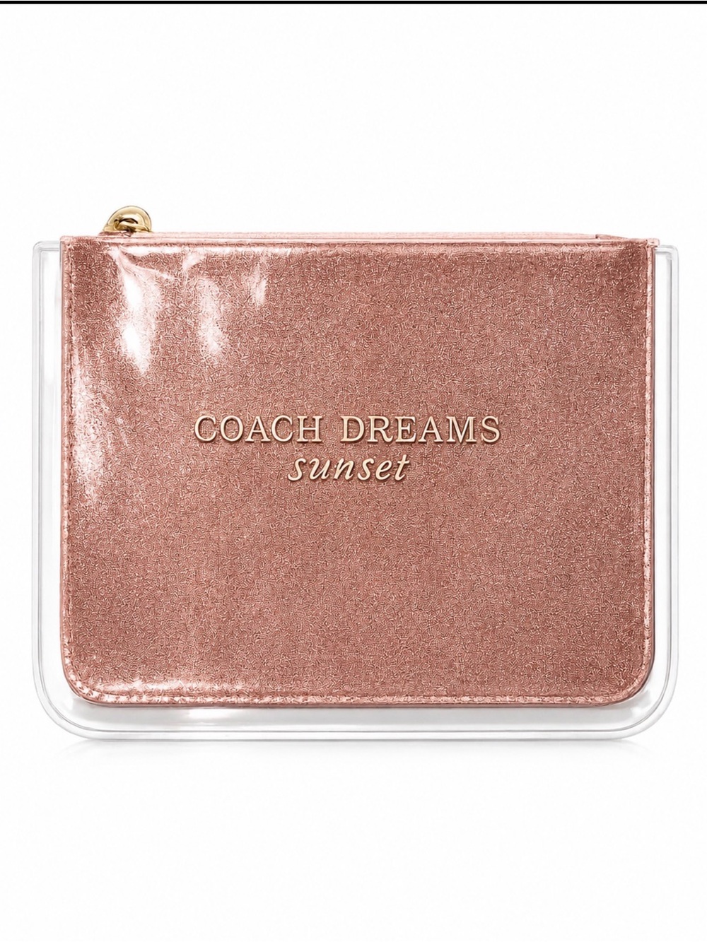 Coach Dreams Sunset Metallic Rose Gold Cosmetic Pouch NWT